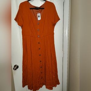 Midi Lenny Button-Front Dress